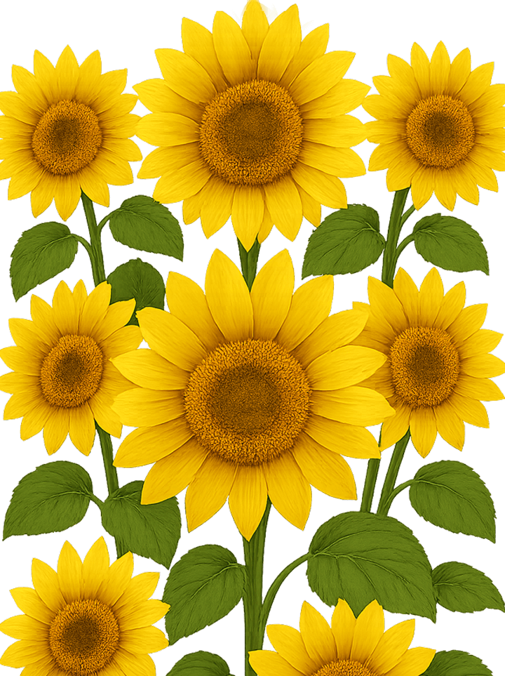 Foreground sunflowers