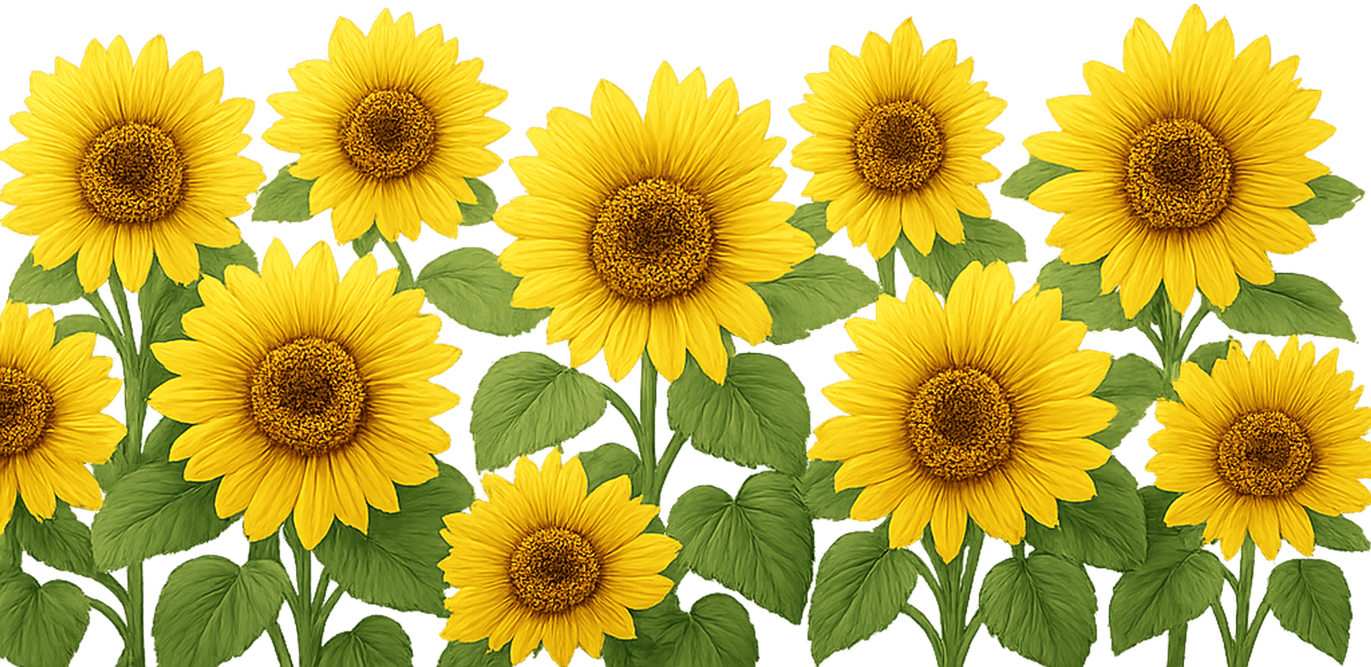 Foreground sunflowers